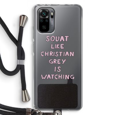 Christian Grey: Xiaomi Redmi Note 10 Pro Transparant Hoesje met koord