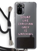 Christian Grey: Xiaomi Redmi Note 10 Pro Transparant Hoesje met koord