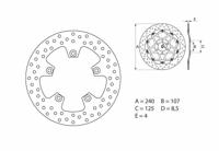 BREMBO Serie Oro remschijf, remschijven voor de moto, vast 68B40768