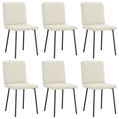 Eetkamerstoelen 6 st fluweel crèmekleurig