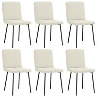 Eetkamerstoelen 6 st fluweel crèmekleurig