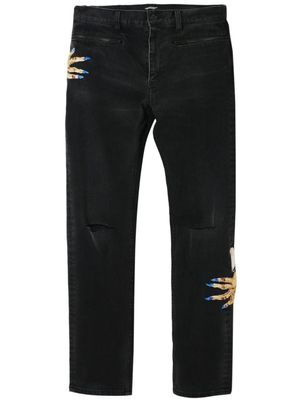 Undercover jean droit à motif brodé - Noir