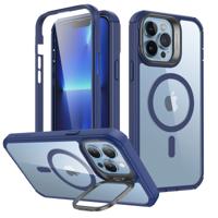 iPhone 13 Pro Max Armor Tough Case with Stash Stand (HaloLock) - Clear Blue