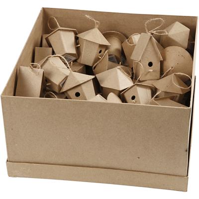 Creativ Company Vogelhuisjes papier-maché, 60st.