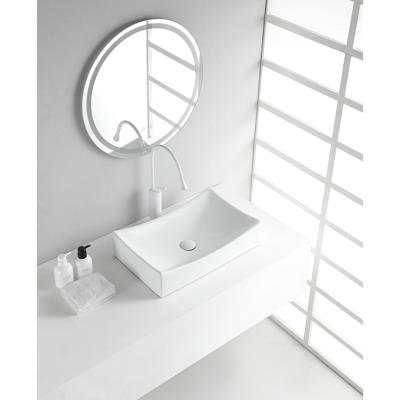 Wiesbaden Slide Waskom Rechthoekig - 55x35x12cm - Keramiek - Glans Wit