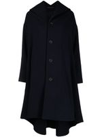 Yohji Yamamoto manteau long à col à découpes - Bleu - thumbnail