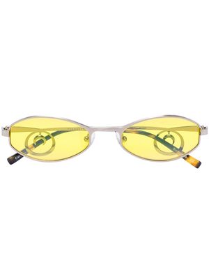 Marine Serre x Vuarnet Swirl lunettes de soleil à monture ovale - Jaune