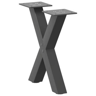 Salontafelpoten 2 st X-vormig 40x(30-31) cm staal antraciet