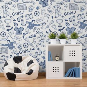 Behang Football Rol Blauw