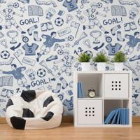 Behang Football Rol Blauw
