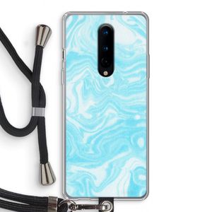 Waterverf blauw: OnePlus 8 Transparant Hoesje met koord
