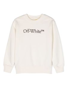 Off-White Kids Bookish Blurry logo-print cotton sweatshirt - Tons neutres