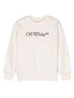 Off-White Kids Bookish Blurry logo-print cotton sweatshirt - Tons neutres - thumbnail