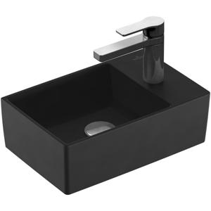 Villeroy & Boch Memento 2.0 fontein onderzijde geslepen 40x26cm zonder overloop 1 kraangat ceramic+ ebony 43234GS5