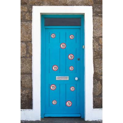 Verjaardag Leeftijd stickers pakket - 70 jaar thema - 10x stuks - 2 formaten - versiering