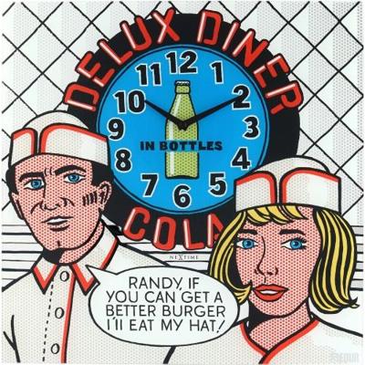 NeXtime klok 8167 delux diner, 43x43cm, wall, multi-color