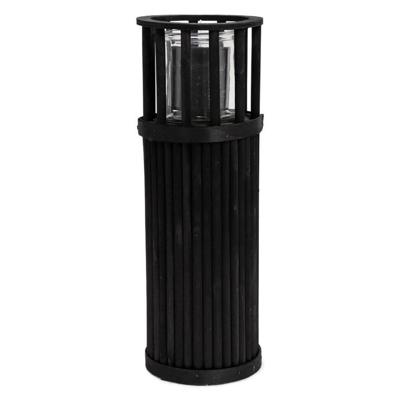 Senza windlicht pilaar 40 cm zwart/hout