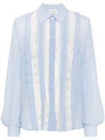 P.A.R.O.S.H. chemise à empiècement en dentelle - Bleu