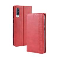 Magnetische Buckle retro Crazy Horse textuur horizontale Flip lederen case voor Galaxy A70 met houder & kaartsleuven & fotolijstjes (rood)