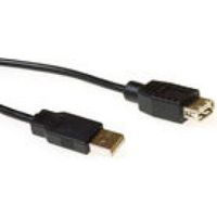 ACT USB 2.0 A male - USB A female zwart 5,00 m