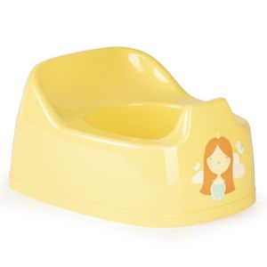 Baby/peuter plaspotje/wc potje geel met willekeurige afbeelding op sticker 27 cm