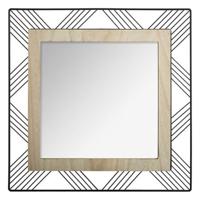 Vierkante wandspiegel?bohemian -?met ophanghaak - zwart - metaal/mdf/glas - Dia 45cm