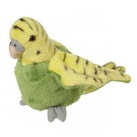 Pluche knuffel Parkiet groen 16 cm   - - thumbnail