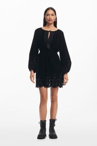 Mini jurk met borduursels - BLACK - L