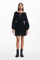 Mini jurk met borduursels - BLACK - L