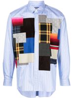 Junya Watanabe MAN chemise rayée à design patchwork - Bleu - thumbnail