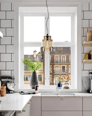 Kleine hanglamp met amberglazen kap en E27 fitting By Rydens Ebbot