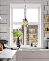 Kleine hanglamp met amberglazen kap en E27 fitting By Rydens Ebbot