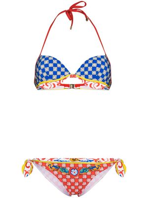Dolce & Gabbana bikini à imprimé Carretto - Rouge
