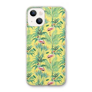 Flamingo party: iPhone 13 mini Transparant Hoesje