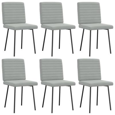 Eetkamerstoelen 6 st fluweel lichtgrijs