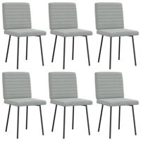 Eetkamerstoelen 6 st fluweel lichtgrijs