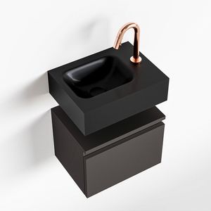 Toiletmeubel Mondiaz Andor | 40 cm | Meubelkleur Dark grey | Lex vrijhangend wastafel Urban Links | 1 kraangat