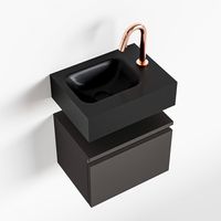 Toiletmeubel Mondiaz Andor | 40 cm | Meubelkleur Dark grey | Lex vrijhangend wastafel Urban Links | 1 kraangat