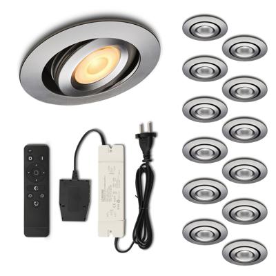 Set LED-inbouwspot met afstandsbediening Piccolo zilver 3W dimbaar 1-12 stuks