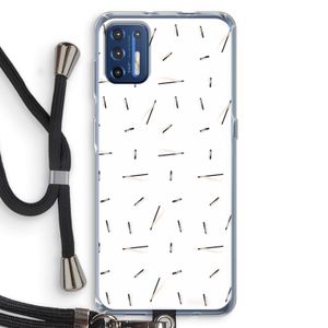 Hipster stripes: Motorola Moto G9 Plus Transparant Hoesje met koord