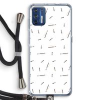 Hipster stripes: Motorola Moto G9 Plus Transparant Hoesje met koord