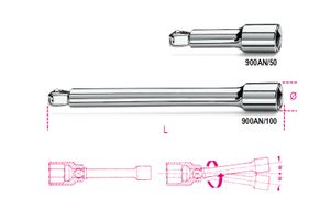 Beta 1/4” verlengstukken, zwenkbaar 900AN/50 - 009000825