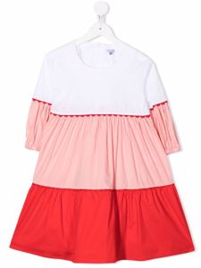 Piccola Ludo robe colour block à volants superposés - Rose