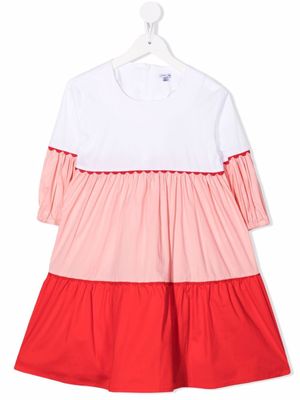 Piccola Ludo robe colour block à volants superposés - Rose