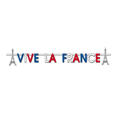 Letterslinger - viva la France - 2 meter - Frankrijk - themafeest decoratie