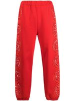 Stella McCartney pantalon de jogging en broderie anglaise - Rouge