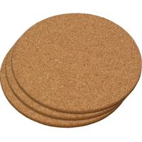 3x Kurken onderzetters 20 cm rond - Panonderzetters