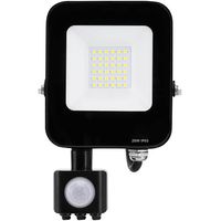 LED Bouwlamp met Bewegingssensor - LED Schijnwerper - Aigi Rekan - 20 Watt - Helder/Koud Wit 6500K - Waterdicht IP65 - Rechthoek - Mat Zwart - Aluminium - thumbnail