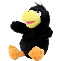 MBW Pluche zwarte kraai/raaf - knuffel vogel - 21 cm - vogel knuffeldier