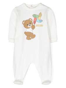 Moschino Kids pyjama en coton à imprimé Teddy Bear - Blanc